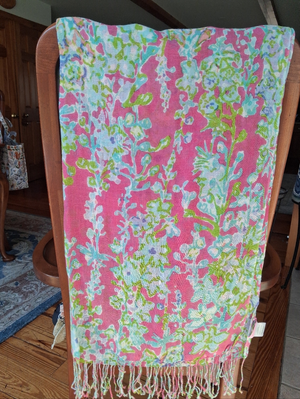 Lilly Pulitzer Murfee Scarf "Southern Charm" Silk/cashmere Amazing Condition!